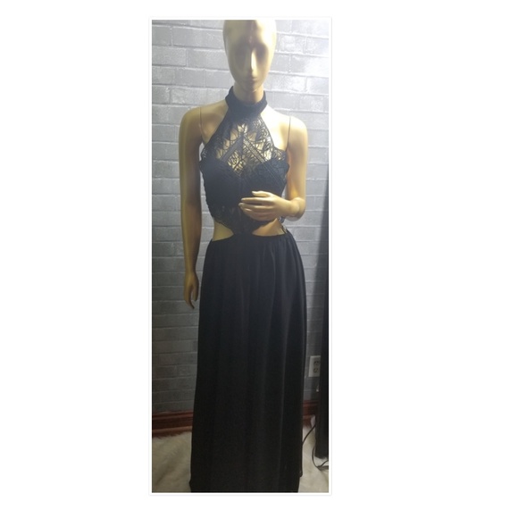 Lace and chiffon maxi dress - Picture 4 of 6